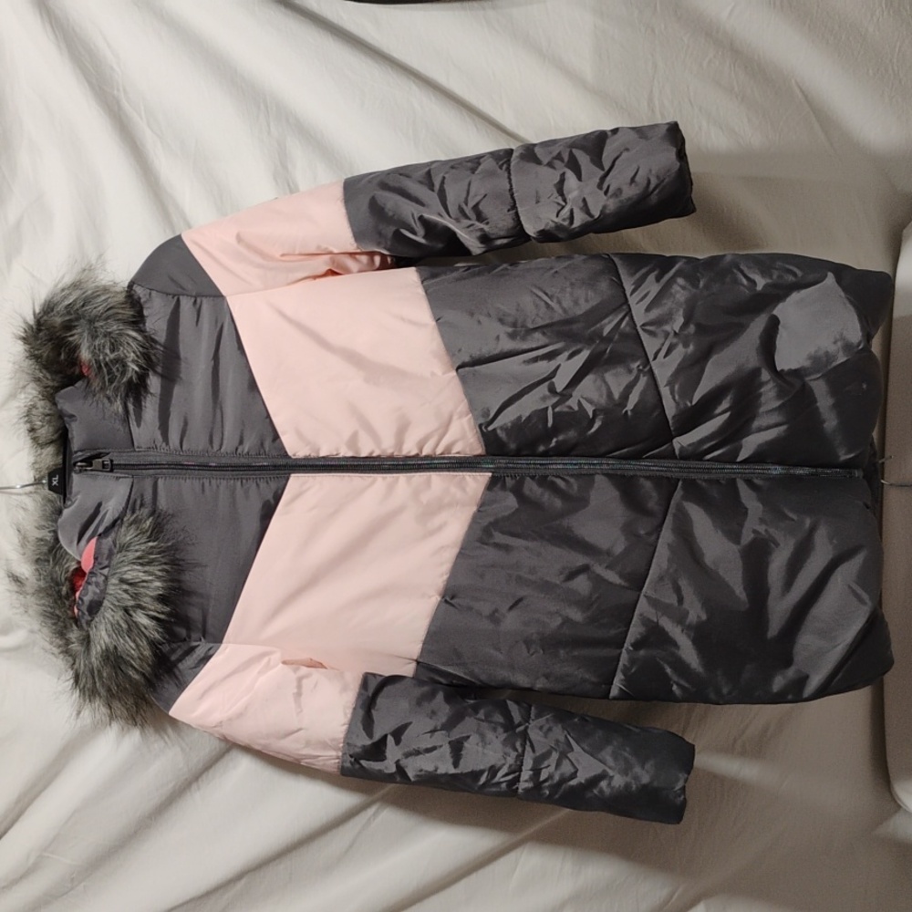 (D-1) Calvin Klein Jeans Girls Puffer Coat W Hood Sz.S/7 Hardly Worn